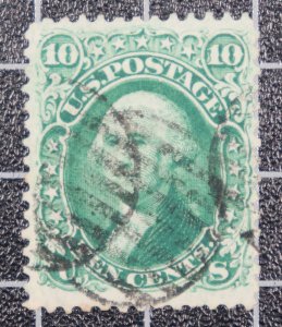 Scott 68 10 Cents Washington Used Nice Stamp SCV $60.00