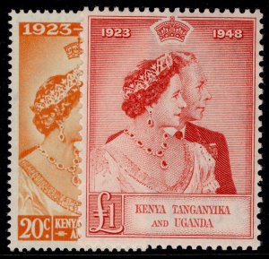 KENYA UGANDA TANGANYIKA GVI SG157-158, 1949 RSW set, NH MINT. Cat £51.