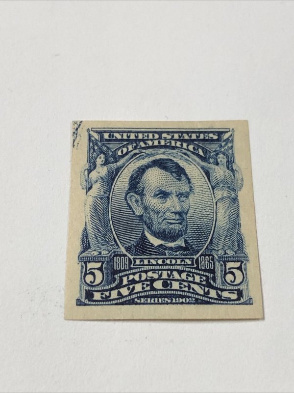 US 315 Lincoln Unused Margin Guide Line PF Graded Original Gum Previously Hinged