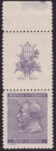 Bohemia & Moravia 1941 #54 vf - mixed; 60h Dull Lilac w/label(s)