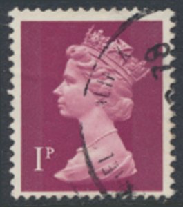 GB 1p Machin  SG X844 Used phosphor shift  SC# MH23  see scans