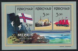 Faroe Is. Ships Official Recognition of Faroese Flag MS 1990 MNH SG#MS195