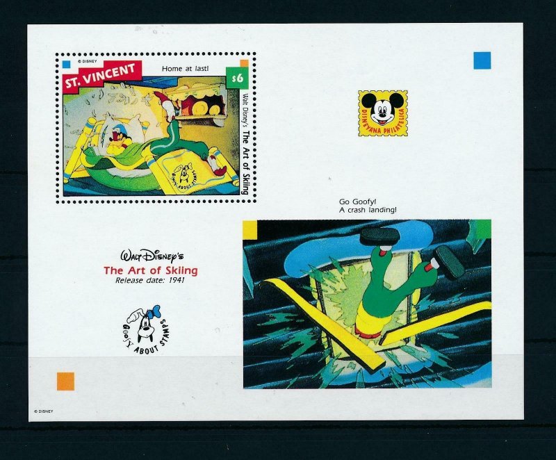 [23290] St. Vincent 1992 Disney Movie The art of skiing MNH