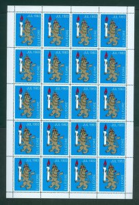 Denmark. Elleore 1983. Local. Christmas Sheet MNH. Lion With Candle. Perforated