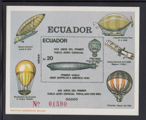 Ecuador 1060 Manned Flight SS mnh