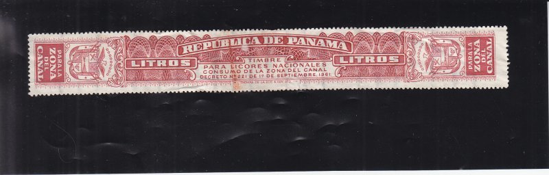 Canal Zone: Liquor Tax Stamp, Sc R10 (S18020)