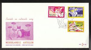 Netherlands Antilles B126-B130 Music 1974  U/A FDC   