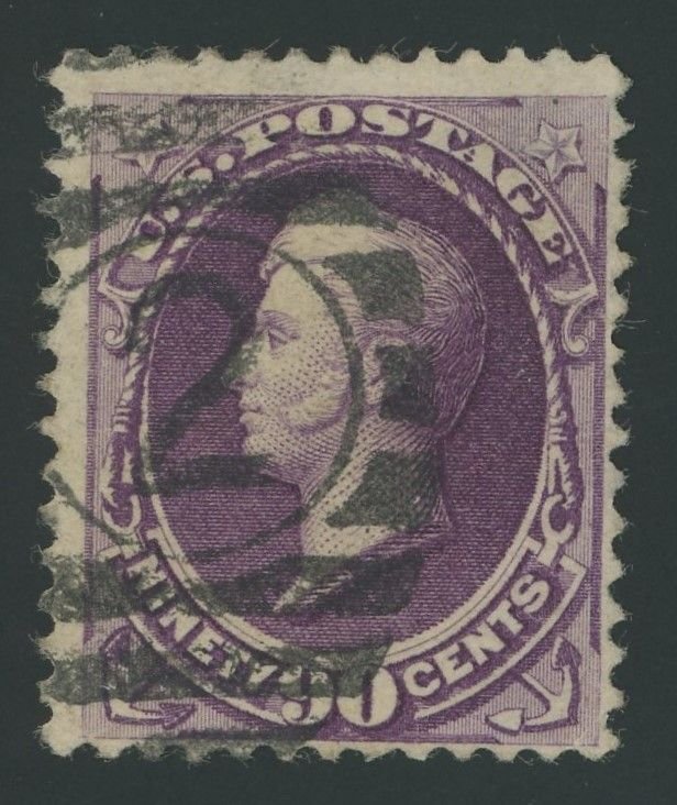 USA 218 - 90 cent Perry purple - Fine Used with numeral in barred oval cxl thin