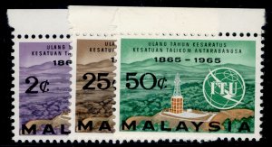 MALAYSIA QEII SG12-14, 1965 ITU centenary, NH MINT.