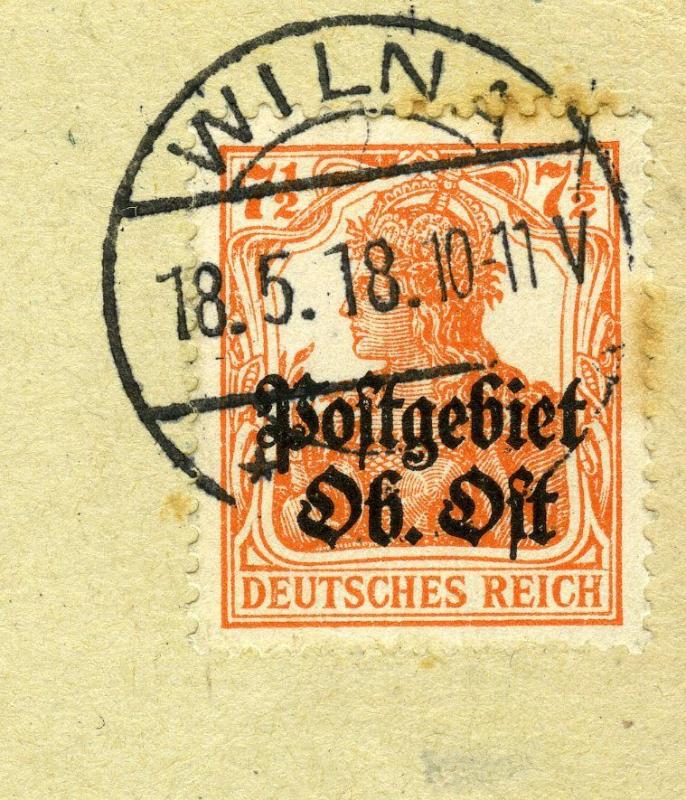 Lithuania, 1918, German Occupation, Fieldpost from retreating German Soldier