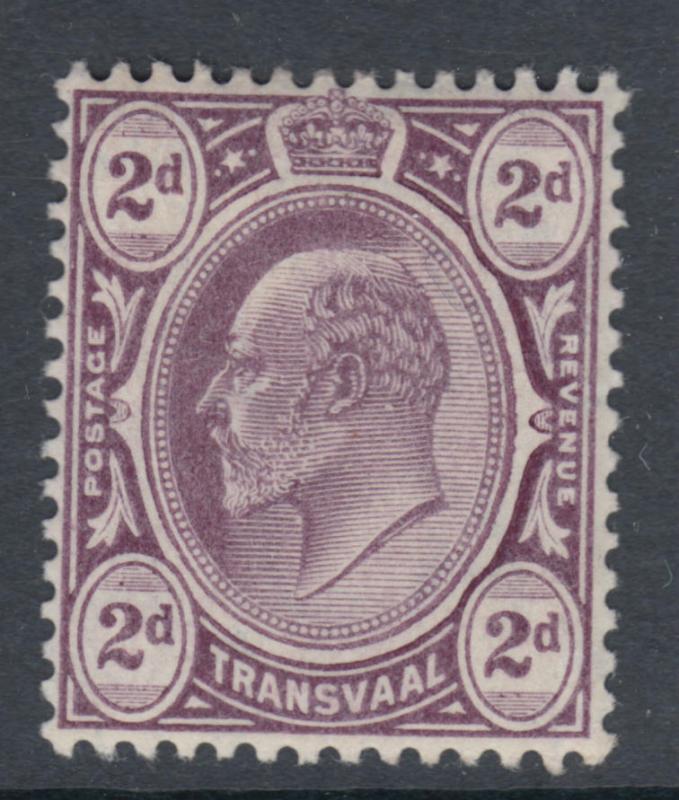 WS-D453 TRANSVAAL - KEVII, 1909 2D. Purple, Mult Crown Ca SG275 £19 MH