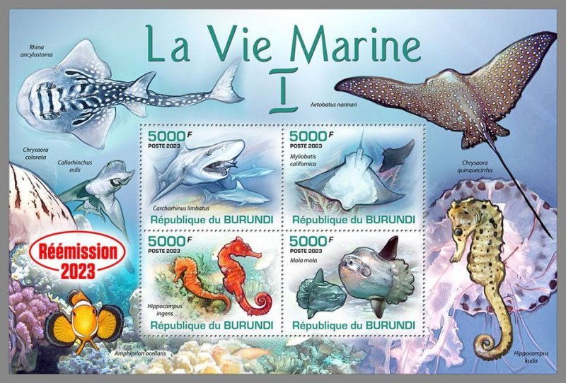 BURUNDI 2023 MNH Marine Life M/S I #231a1