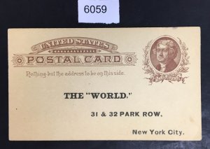 US STAMPS # UX8 UNUSED POST CARD CAT. $10 LOT #6059