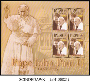 TANZANIA - 2005 POPE JOHN PAUL II - MIN. SHEET MINT NH