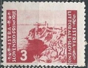 Yugoslavia: Istria 40 (unused?) 30 l Duino Castle, crimson (1940)