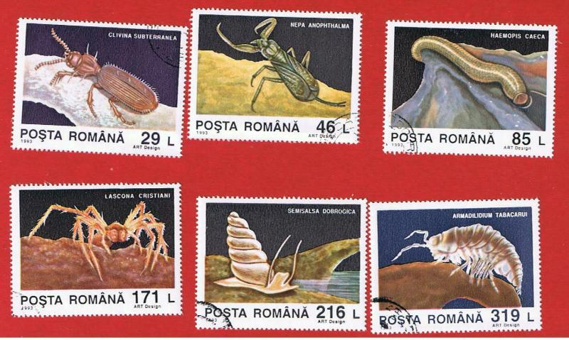 Romania 3875-3880 VF used Insects  Free S/H