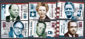 United States #4076a-f 39¢ Distinguished American Diplomats. Six singles. MNH