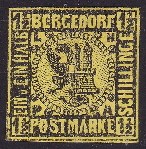 BERGEDORF GERMANY  An old forgery of a classic stamp........................1018