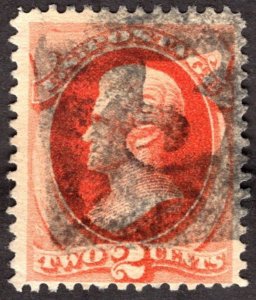 1875, US 2c, Andrew Jackson, Used, Numeral fancy cancel, Sc 178