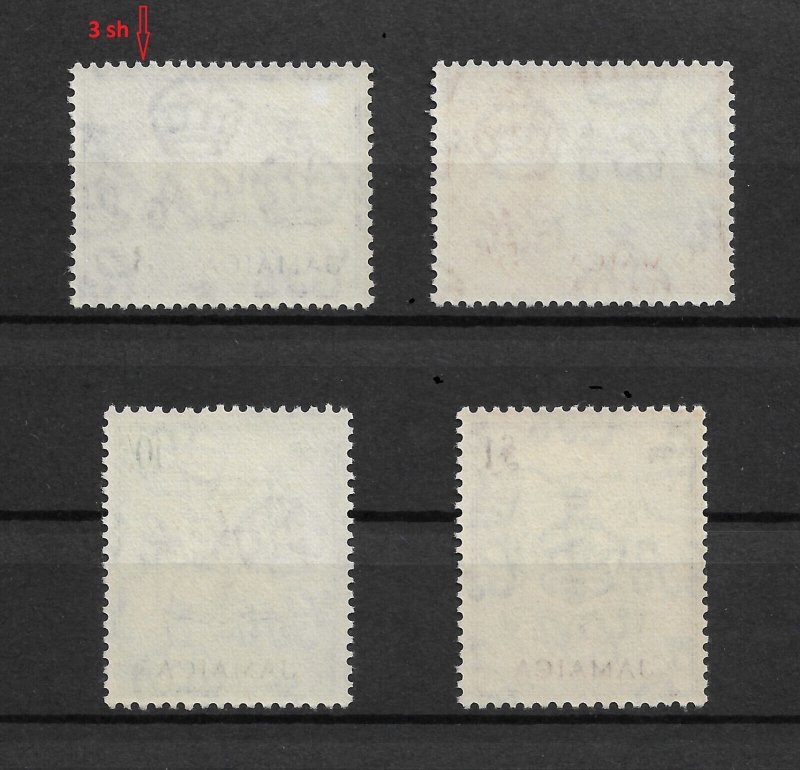 Jamaica 1956 Arms of Jamaica, High Values 4 stamps ,Scott # 171-174 VF MNH**OG