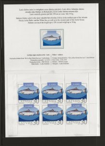 LATVIA Sc 576a NH COMPLETE BOOKLET of 2003 - FISH 