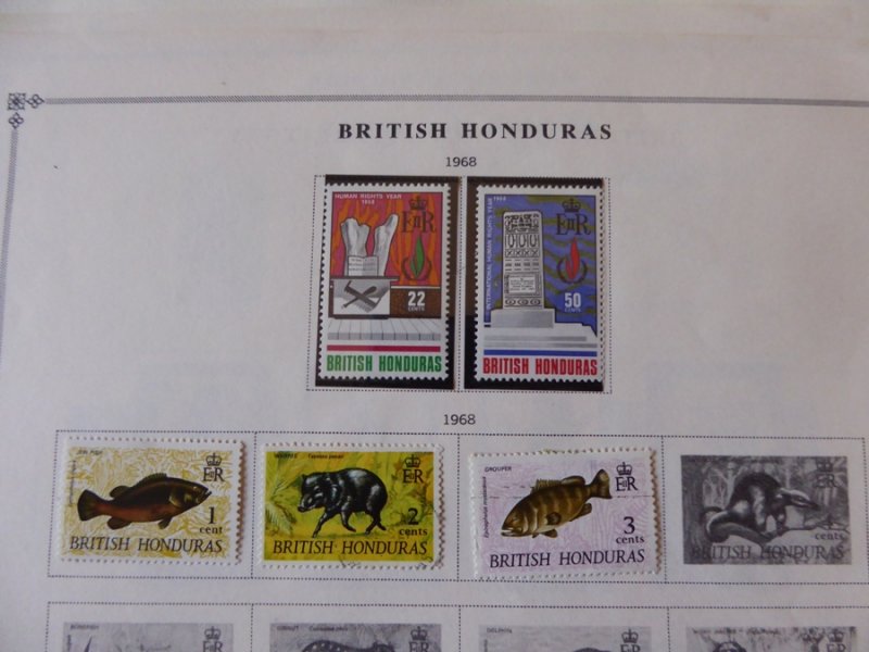 British Honduras 1888-1972 Stamp Collection on Album Pages