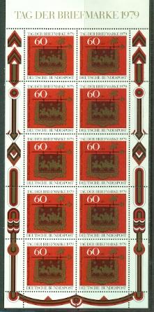 Germany #B564 Pane of 10  Mint  VF NH  Scott $11.00  Stam...