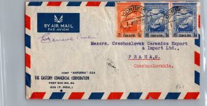 1920 GOA Portuguese India Airmail  Cover to Prague Czechoslovakia