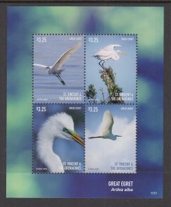 St Vincent 4028 Birds Souvenir Sheet MNH VF