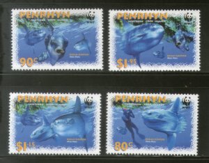 Penrhyn 2003 WWF Ocean Sunfish Marine Life Fish Sc 462-65 Fauna MNH # 322