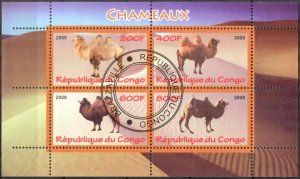 {g1333} Congo 2009 Camels sheet Used / CTO Cinderella