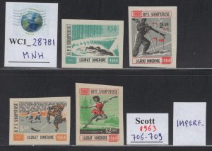 WC1_28781. ALBANIA. 1963 WINTER OLYMPICS imperf. set. Sc. 706-709. MNH