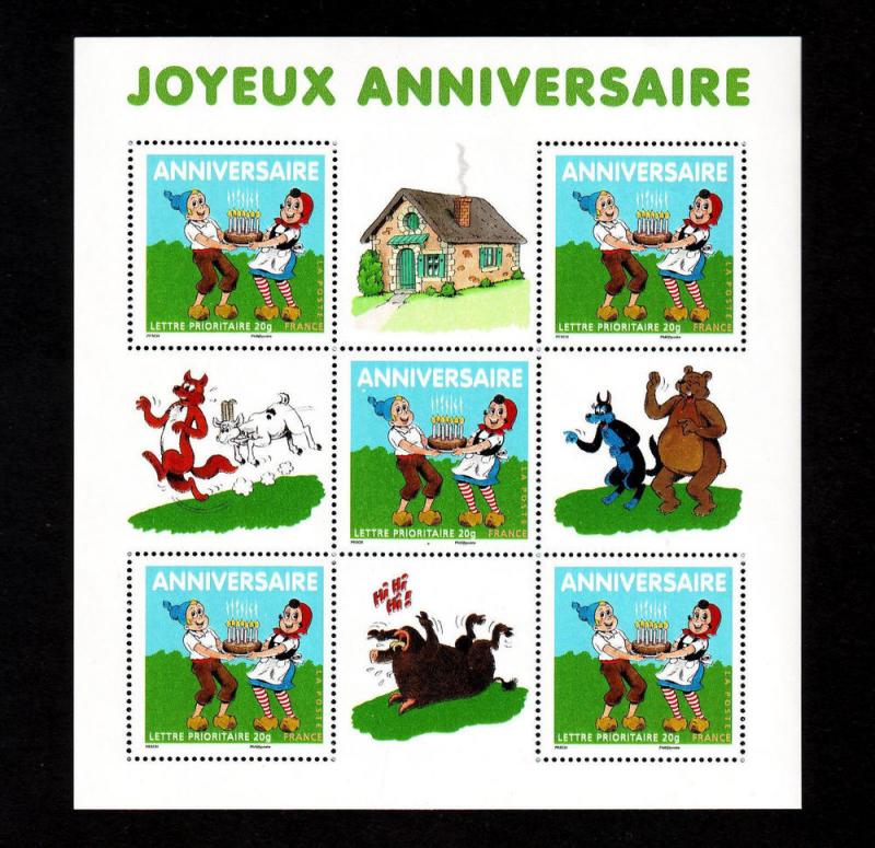 France  Mint Miniature Sheet of 5 Scott #3344 (Birthday)