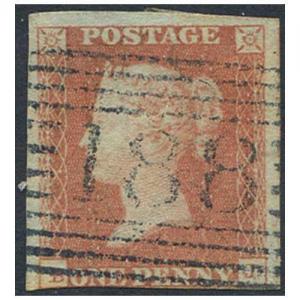 1841 Penny Red (BJ) Cat £250 188 Johnstone Numeral in Dark Blue