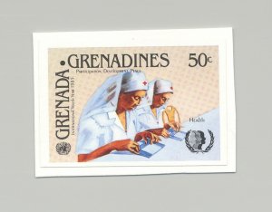 Grenada Grenadines #647 Youth Year UN Health Nurses 1v Imperf Proof on Card