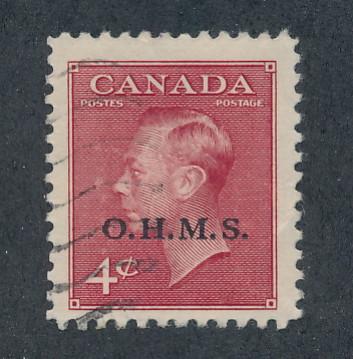 Canada 1950 Scott o15 used - OHMS on 4c, George VI