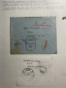 1943 India British Field Post Office OAS Censored  Cover To AMGOT Forces