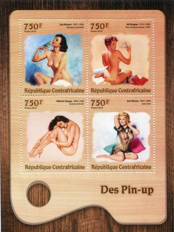 Central African Rep. 2016 PIN-UPS Sheet Perforated Mint (NH)