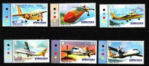 Alderney-Scott#332-7-unused NH set-Planes-Aircra