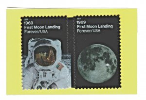 5399-5400 FIRST MOON LANDING - Attached Pair - (CLEAR PERFORATIONS) Sharp!!!!