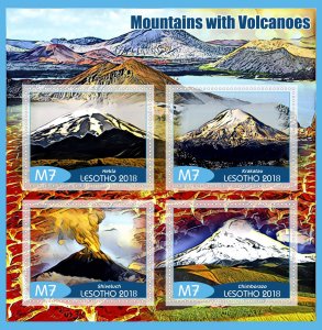 Stamps.  Mountains and Volcanos 2018 1+1 sheets perforated