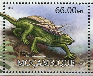 Reptiles Stamp Desmatosuchus Dimetrodon Vignette Erythrosuchus S/S MNH #5836-583