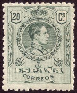 Spain 1909 20c Green SG334 MH