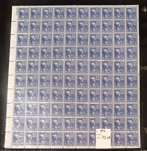 US #816 M SHEET OG NH VF