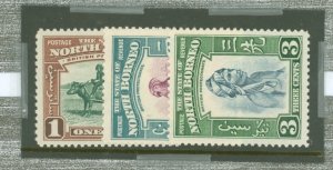 North Borneo #193-195v Unused