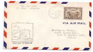 2 Canada 1929 FFC Moncton to St John and St John to Moncton First Flight Airmail