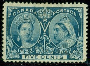 CANADA #54, 5¢ Jubilee, og, hinge rem and tiny thin, Scott $70.00