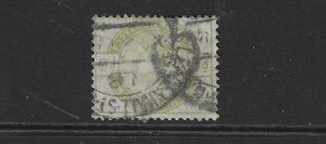 GREAT BRITAIN SCOTT #106 1883-84 VICTORIA- WMK 30- 9P (GREEN)- USED