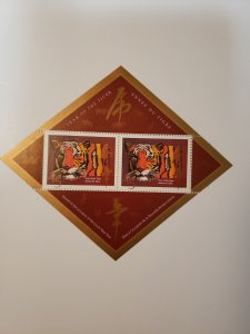 CANADAUnitrade#1708a LUNAR NEW YEAR-2 YEAR OF THE TIGER SOUVENIR SHEET OF 2 MNH