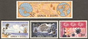 SAMOA Sc# 365 - 368 MNH FVF Set of 4 Map Ships Palm Trees